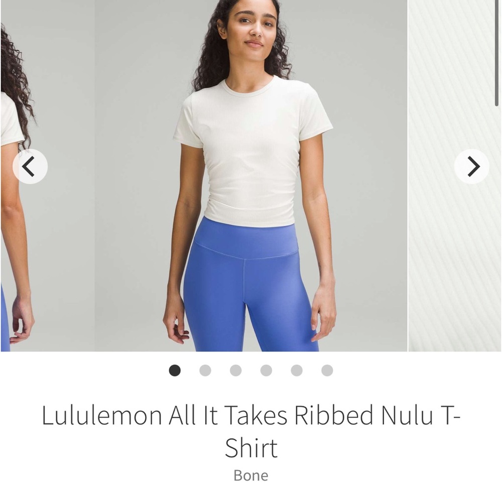 NWT All It Takes Ribbed Cropped Nulu T-Shirt Bone Sz 2